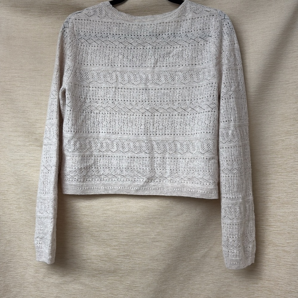 House of Harlow 1960 Cashmere Cardigan in Beige Light Cropped Size Medium NWT - Picture 6 of 10
